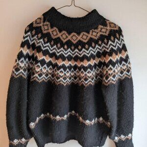 Nordic patterned knit sweater